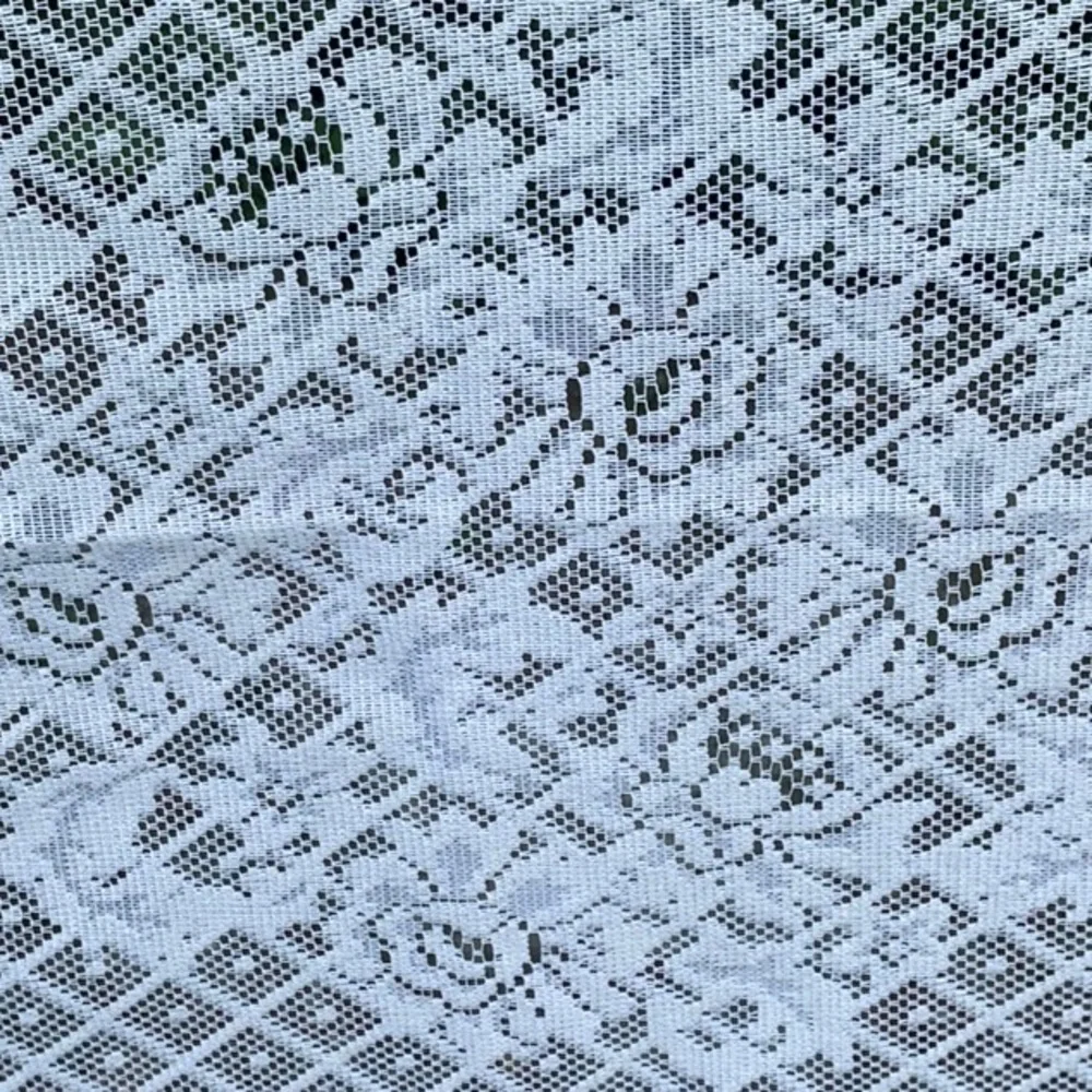 Vintage White Floral Lace Tablecloth - Rectangular 52x70 - Romantic Cottagecore